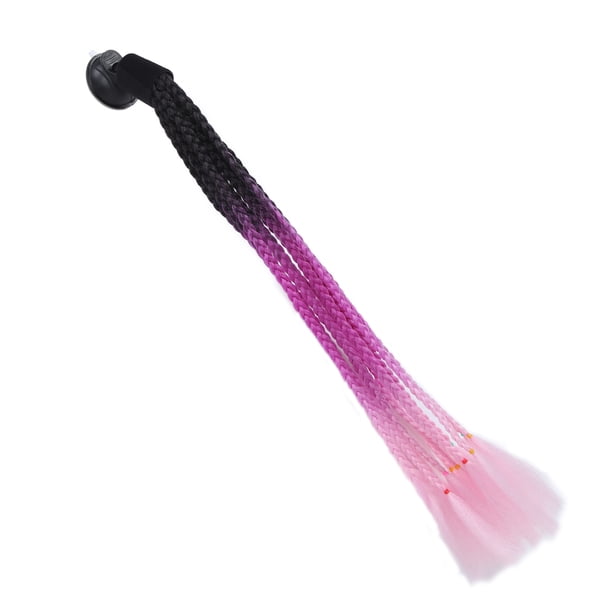 Trenzas para Cascos de Motocicleta, 5 Colores Degradados, Cola de Caballo para Bicicleta, Cascos Elegantes Reutilizables, Peluca de Rastas con Ventosa (casco No Incluido)(Negro Morado) Ecomeon no