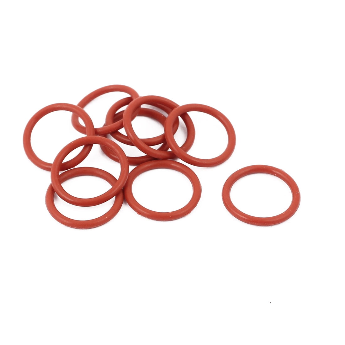 10pcs 1.5mm Thick Heat Oil Resistant ORing Rubber Sealing Ring 14mm OD Red