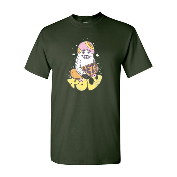 Let's Roll Yeti Sasquatch Snow BeanePod Artworks Art Funny DT Adult T-Shirt Tee