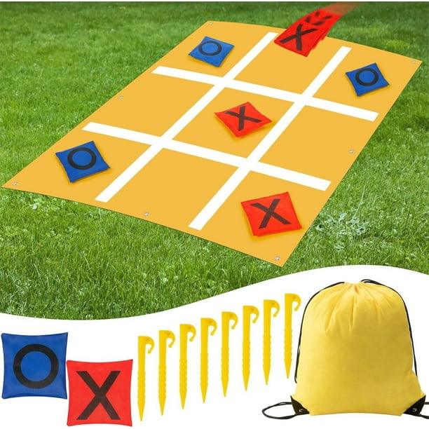 Juego de tablero de juego plegable | Tablero de plástico de 3x3 pies con 10 coloridos sacos de arena de 4x4 pulgadas | Alternativa portátil al aire libre a Cornhole | Incluye bolsa de almacenamiento
