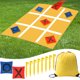 thumbnail image 1 of Juego de tablero de juego plegable | Tablero de plástico de 3x3 pies con 10 coloridos sacos de arena de 4x4 pulgadas | Alternativa portátil al aire libre a Cornhole | Incluye bolsa de almacenamiento, 1 of 5