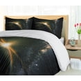 thumbnail image 5 of Ambesonne Galaxy Duvet Cover Sets, Sun Rising Above Earth, 2-Queen, Black, 5 of 7