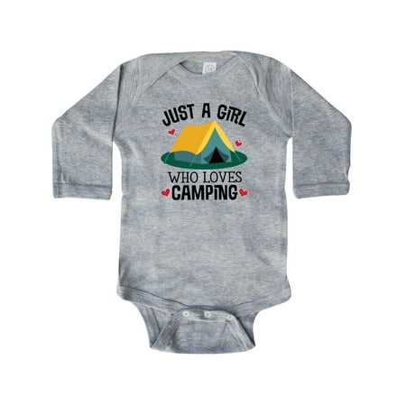 

Inktastic Just A Girl Who Loves Camping Gift Baby Girl Long Sleeve Bodysuit