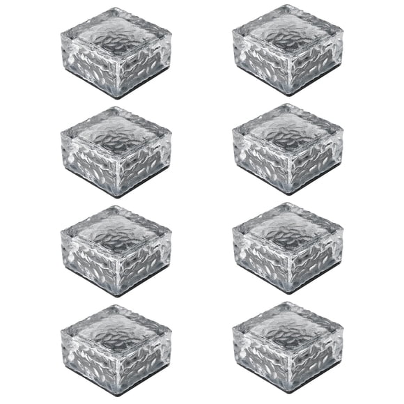 8pcs Solar Floor Tile Light LED Square Buried Light Ice Brick Light Outdoor Garden Garden Square Light