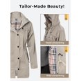 thumbnail image 7 of Women's Long Raincoat with Hood Outdoor Lightweight Windbreaker Rain Jacket Waterproof, 7 of 7