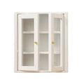 thumbnail image 2 of Joernso Dollhouse Wall Cabinet Realistic Clear Glass Door Mini 1/12 Doll House Miniature Wall Cabinet Model Simulation Furniture Accessories for Bathroom, 2 of 7