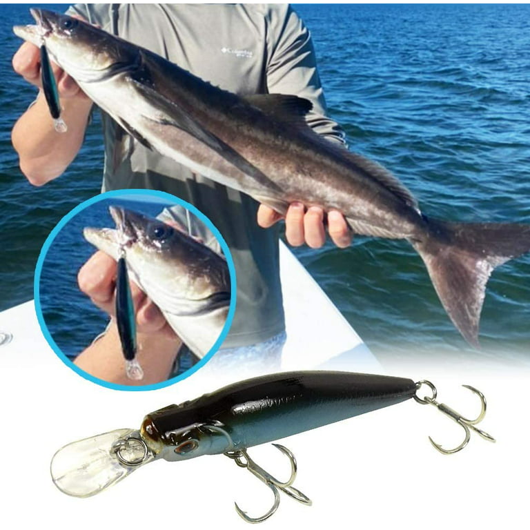 HQRP 5.1 Fishing Lure Kit 0.4oz Salt-Water Sea Ocean Fish Bait Set  Trolling Jerk Topwater Tackle for Bass 