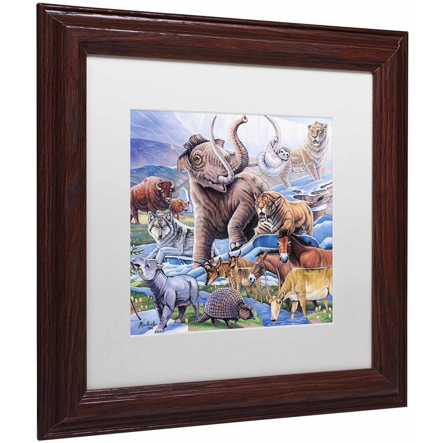 Trademark Fine Art 'Ice Age Color' Canvas Art by Jenny Newland, White Matte, Wood Frame