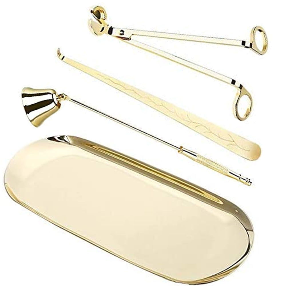4 in 1 Candle Accessory Set, Candle Wick Trimmer, Candle Snuffer, Candle  Dipper, Storage Tray Plate with Portable Bag Gift Box for Candle Lovers