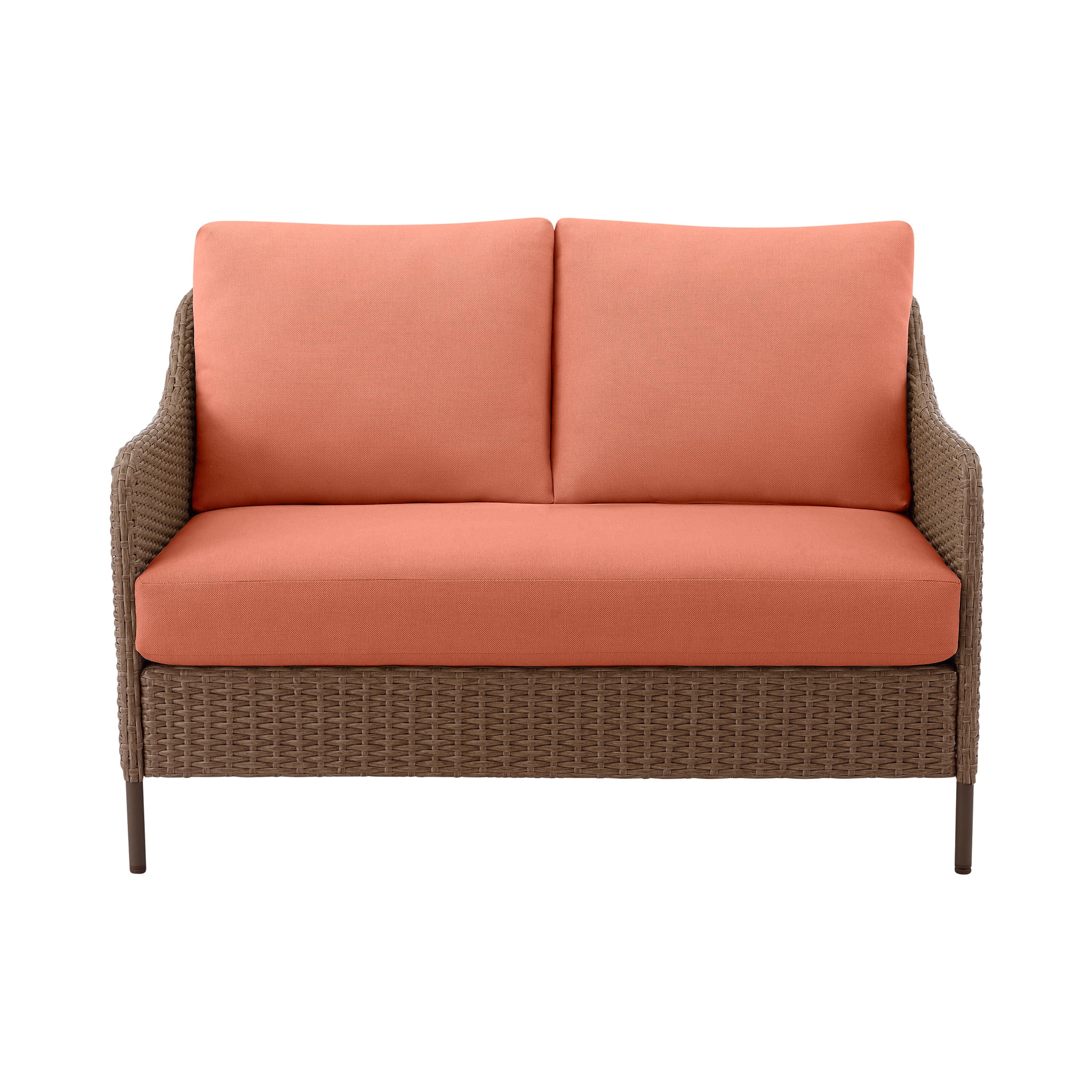 Mainstays Chelsea Outdoor Patio Steel 4-Pieces Deeping Seating Set with Terra Cotta Cushions