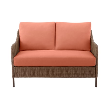 MAINSTAYS CHELSEA OUTDOOR PATIO STEEL 4-PIECES DEEPING SEATING SET WITH TERRA COTTA CUSHIONS