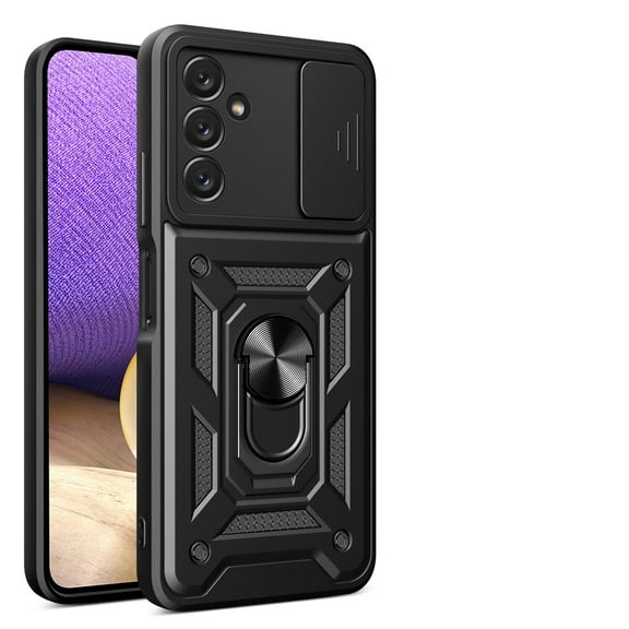 for Samsung Galaxy A54 5G 2023 Case, Magnetic Car Mount 360°Rotating Hidden Bracket Sliding Window Heavy Duty Rugged Protective Tri-layer Case [Shock-resistant & Drop-proof]-Black