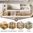 thumbnail image 2 of Aiho 66"Kids Bookshelf with Reading Nook , Toy Storage Organizer with 7 Cubes Bookcase & 4-Tier Book Racks & cushion, Toy Storage Organizer for Playroom Bedroom - White, 2 of 5