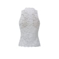 thumbnail image 5 of Women Y2K Coquette Lace Tank Top Sleeveless Sheer Floral Cutout High Neck Slim Crop Going Out Top Party Clubwear, 5 of 7