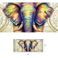 thumbnail image 2 of Hieng 3 Pieces Bohemian Elephant Picture Gray and Yellow Animal Canvas Wall Art Boho Gold Mandala Flower Wall Decor Unframed, 2 of 6