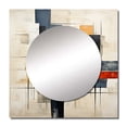 thumbnail image 2 of Designart "Abstract Shapes With Ivory Illusions" Abstract Shapes Square Mirror Wall Decor Modern - Large White Square Bathroom Mirror - Square Printed Wall Mirror Art, 2 of 5