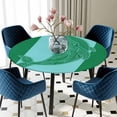 thumbnail image 3 of Turquoise Blue Whale Round Fitted Tablecloth with Elastic Edge, Waterproof Table Cloth Table Cover for 45"-54" Tables, Summer Beach Coastal Modern Art Tablecloths for Dining Picnic Indoor Outdoor, 3 of 9