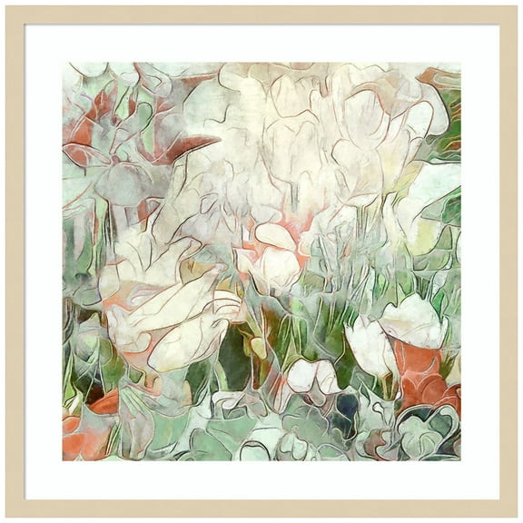 Amanti Art Flower Garden II Wood Framed Wall Art Print