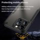 thumbnail image 2 of For iPhone 14 Pro Max Case PC TPU Semi-Transparent Frosted Finish Protective Phone Cover - Black, 2 of 5