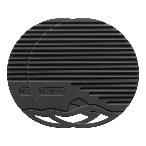 Uxcell 2 Pcs Silicone Trivet Mat, 4 Inch Round Trivets for Hot Pots and Pans Multi-Purpose Heat Resistant Trivet Holders for Pots & Hot Dish, Countertops, Coasters, Black