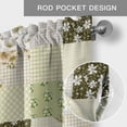 thumbnail image 6 of Spring Floral Farmhouse Short Window Curtain Valances, Yellow Flowers Botanical Patchwork Grid Bohemia Rod Pocket Kitchen Valances for Living Room Bedroom Bathroom Cafe 54" x 18", 6 of 8