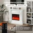 thumbnail image 3 of FURRYFECTION 43" Electric Fireplace with Mantel, 23" Freestanding Fireplace Heater TV Stand with Adjustable 3D Flame, Remote Control, 1500W, White, 3 of 7