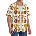 thumbnail image 2 of Balery Sunflowers And Skull Camisa Casual de Manga Corta con Botones para Hombre, Texturizada, Estilo Cubano, para Playa, Verano-Medium, 2 of 5