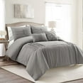 thumbnail image 4 of Lush Decor Arora Pleat Textured Polyester Comforter, King, White, 5-Pc Set, 4 of 11