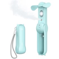 SWEETFULL Misting Fan Portable, Safe Soft Blades Small Cooling Fan with Spray Mist Function, Quiet Portable Fan Rechargeable for Travel, Outdoor, Home, Office, Camping, Beach, Summer Essentials