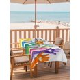 thumbnail image 2 of Outdoor Tablecloth with Umbrella Hole for Patio/Picnic/Party/Camping, Colorful Hands Print Waterproof Table Cloth Rectangle Table Cover Washable, Cartoon Cute Funny Love Heart White (60"x 120"), 2 of 8