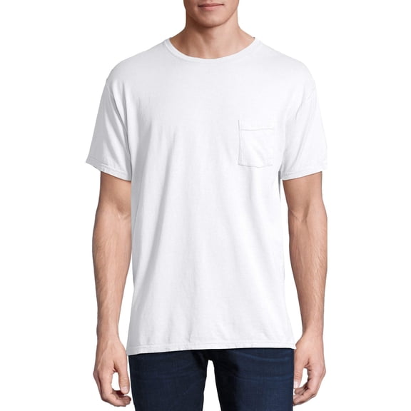 Hanes Men's and Big Men's ComfortWash Short Sleeve Pocket Tee, Up To Size 3XL