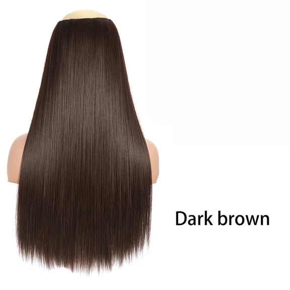 suxuMhao Straight Hair Extension,23.6IN,3 Pieces Dark Brown Synthetic Hair, Wigs Category - Fits Synthetic Wig, Hair Replacement Wigs, Weaving Wigs, Straight Wigs, Glueless Wig,Lace Front Wigs
