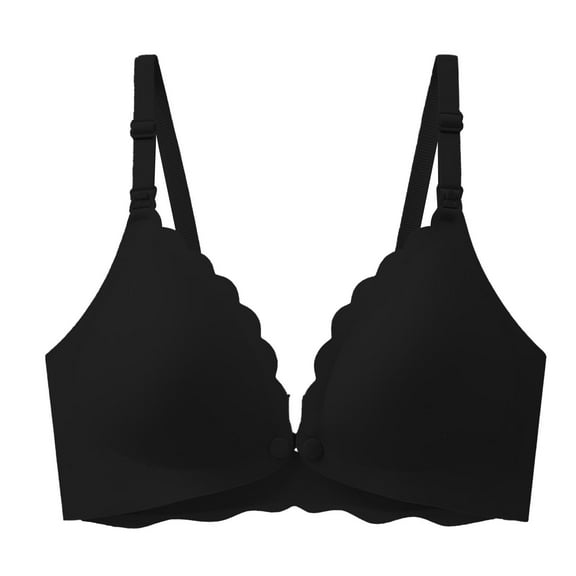Sngxgn Women's Wireless Seamless Full-Coverage Convertible T-Shirt Bra(Black,34/75)