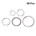 thumbnail image 2 of 50PCS DIY Jewelry Crafts Accessories Sturdy Alloy Round Rings Metal Closed Rings for Home Store (Silvery White 5 Sizes 10PCS/Each Size), 2 of 8
