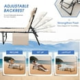 thumbnail image 6 of Flamaker Face Down Chaise Lounge Chair 5-Position Adjustable Sunbathing, Foldable Tanning Chair with Face& Arm Holes, Outdoor Recliner Chair for Pool, Beach, Patio, Lawn (Beige, 1 Pcs), 6 of 14