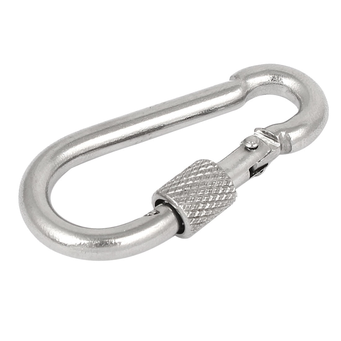 2" Length 304 Stainless Steel Spring Snap Hook Carabiner w Screw Lock