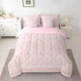 thumbnail image 2 of Homewish Chic Floral Flowers Bedding Comforter Set 7 Pieces for Boys Girls,Dreamy Princess Full Bedding Set Lightweight,Vintage Aesthetic Fitted Sheet Flat Sheet,Luxury Bedroom Decor,Reversible, 2 of 8