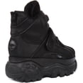 thumbnail image 3 of Buffalo 1348-14 2.0 Women's Lace Up Hook And Loop Leather Platform Trainers In Black Size 6, 3 of 6