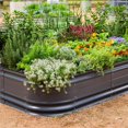 thumbnail image 3 of Vego Garden 17" Tall 6 in 1 Novel Modular Raised Garden Bed Kit Metal Planter Box with 2 in 1 Wrench & Magnetic Plant Tags for Vegetables Flowers Fruits Modern Gray, 3 of 8