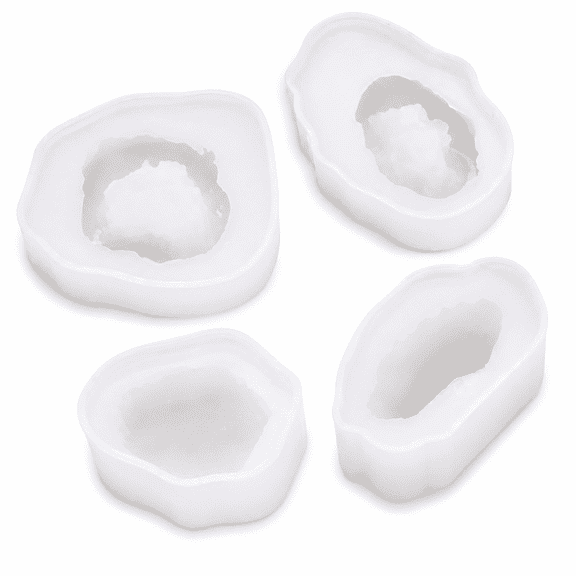 ABCISI 4-Piece Resin Geode Molds, Reusable Silicone Casting Molds for Epoxy Resin Jewelry, Crystal Pendants, Keychains, Ornaments, DIY Crafts and Home Decor