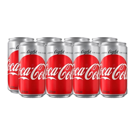 Refresco Coca Cola light mini 8 latas de 235 ml c/u