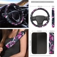 thumbnail image 4 of Jeiento Camo Hunting Front Car Seat Cover Full Set 12 PCS with Steering Wheel Cover Seatbelt Pad Armrest Pad Coasters Garbage Bins Rear View Mirror Cover Keychain Air Vent Storage Pouch Pink, 4 of 7