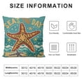 thumbnail image 5 of COMIO   Throw Pillow Cover Seas Day Vintage Beach Starfish Canvas Look Decorative Pillow Case Whimsical Home Decor Rectangle Queen Cushion Pillowcase, 5 of 5