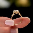 thumbnail image 6 of Diiro Vintage Inspired Oval Moissanite Ring for Women, Oval Solitaire Ring, Diamond Accent Band, 10K Vermeil Yellow Gold Promise Ring, 6 of 9