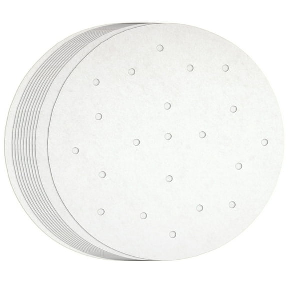 Juvale Air Fryer Liners Disposable - 8-Inch White, 100 Pack - Air Fryer Parchment Paper Liners & Sheets for Basket & Oven - Nonstick Steamer Paper & Accessories - Heat-Resistant to 428°F