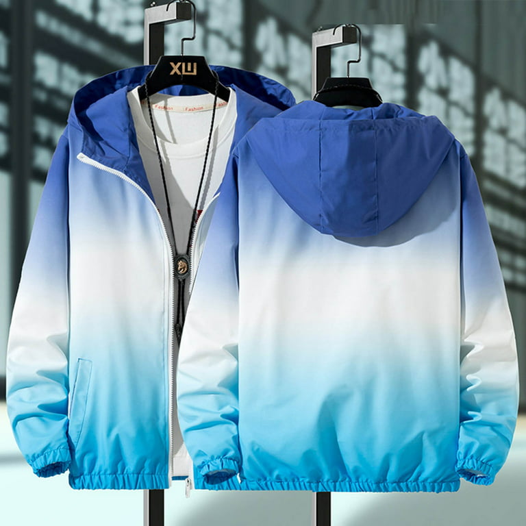 LEEy-world Jackets for Men Hoodie Mens Packable Puffer Jacket Lightweight  Water-Resistant Quilted Puffy Outerwear Dark Blue,XXL 