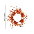 thumbnail image 3 of Fall Pumpkin Maple Leaves Wreath 9.8in Tabletop Centerpiece Garland Thanksgiving Front Door Hanging Home Dining Fireplace Candle Ring Decor, 3 of 8