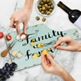 thumbnail image 4 of Saying Cutting Board, Ink Writing Words About Family Framework Sketchy Absract Retro, Decorative Tempered Glass Cutting and Serving Board, Wine Bottle Shape, Black Brown White, by Ambesonne, 4 of 5