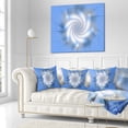 thumbnail image 2 of Designart White and Blue Fractal Star Flower - Floral Throw Pillow - 16x16, 2 of 4