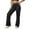 Black, variant on Elevated Everyday High Waist Wide Leg Trousers with Comfortable Elastic Band for Women's Casual Wear Elastic High Waisted Straight Leg Pull On Trousers